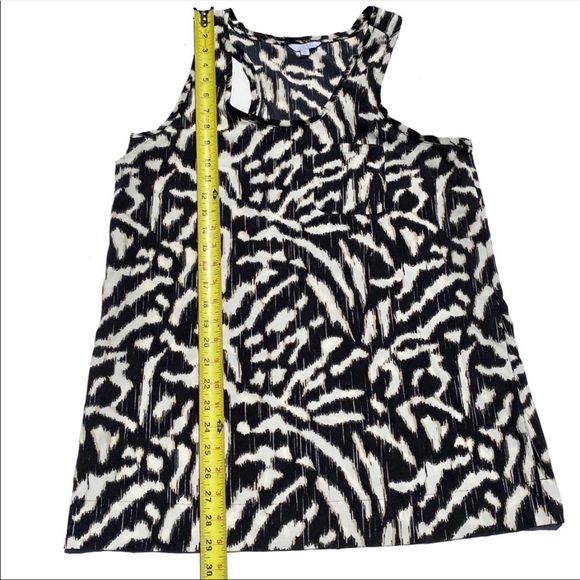 🎉2/20 Alfred Sung Front Pocket Blouse Tank Leopard Print Shirt Abstract Top - Picture 9 of 10